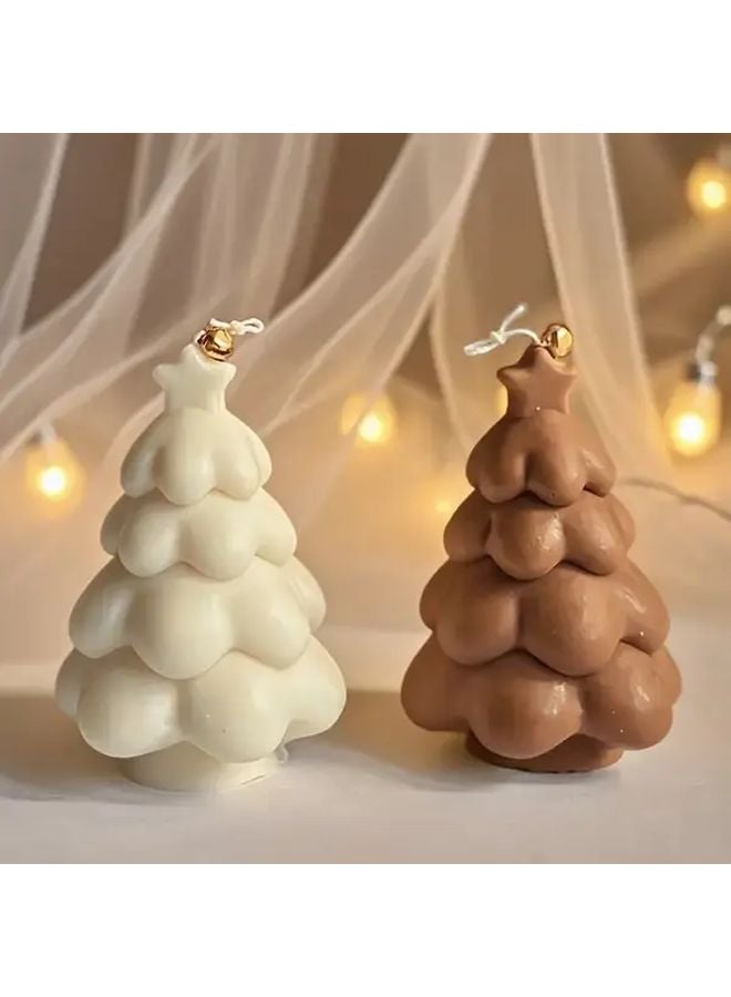قالب سيليكون شجرة عيد الميلاد الكريمي لصنع الشموع المعطرة DIY راتنج الايبوكسي ديكور العطلات - Image 2